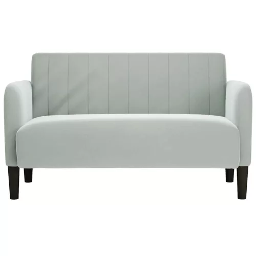 világosszürke bársony loveseat kanapé 109 cm