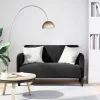  fekete bársony loveseat kanapé 109 cm