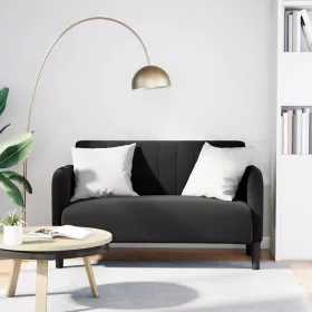  fekete bársony loveseat kanapé 109 cm
