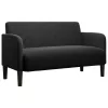  fekete bársony loveseat kanapé 109 cm