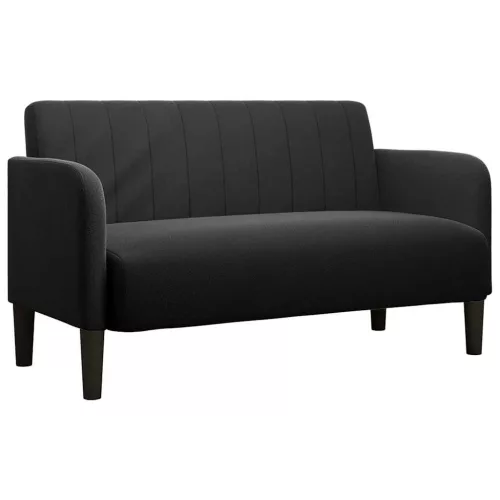 fekete bársony loveseat kanapé 109 cm