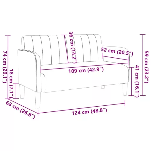  fekete bársony loveseat kanapé 109 cm