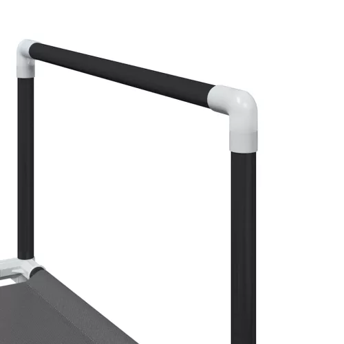  fekete nem szőtt szövetből cipőállvány 10 szintes 44x28x180 cm