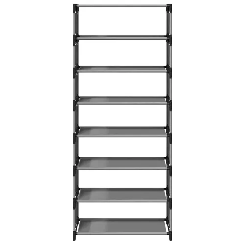  fekete nem szőtt szövetből cipőállvány 8 szintes 54x28x124 cm