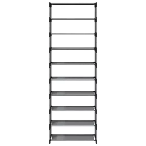 szürke nem szőtt szövetből cipőállvány 10 szintes 54x28x158 cm