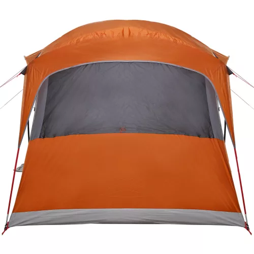  Családi sátor ablakokkal, kupola, szürke és narancs, 10 fő, vízálló