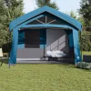  Kemping Sátor Ablakokkal Kék 10-Főre Vízálló