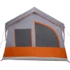  Kemping Sátor Ablakokkal Szürke és Narancs 10-Fős Vízálló