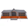  kemping sátor ablakkal szürke és narancs 12 fős vízálló