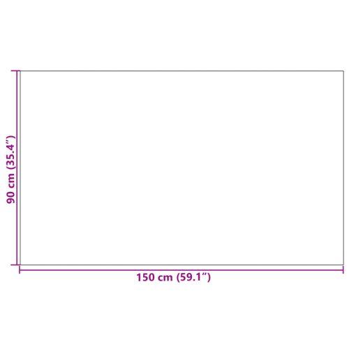  Szögletes Lábtörlő Fekete 90x150 cm