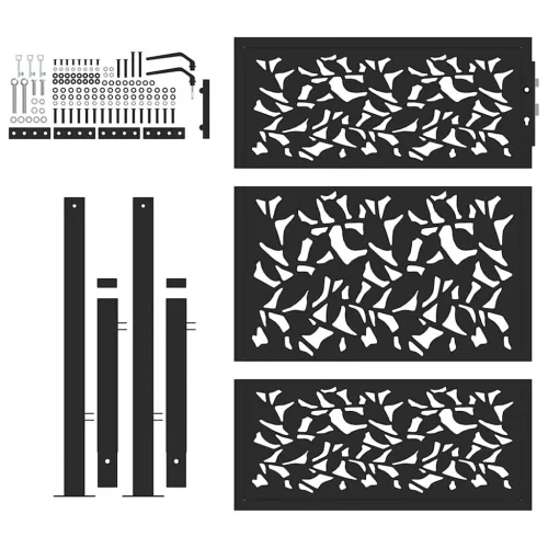  Kerti kapu fekete 105x130 cm acél szárnyas kivitelben