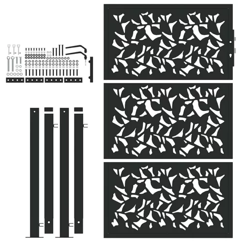  Kerti kapu fekete 105x155 cm acél szárnyas kivitelben