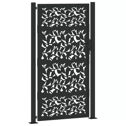  Kerti kapu fekete 105x180 cm acél szárnyas kivitelben