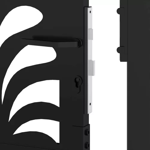  Kerti kapu Fekete 105x155 cm Acél hullámos kialakítású