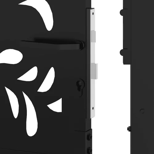  Kerti kapu Fekete 105x180 cm Acél hullámos kialakítású