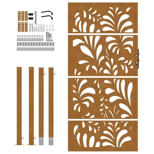  kerti kapu 105x180 cm időjárásálló acél hullámos kivitelben