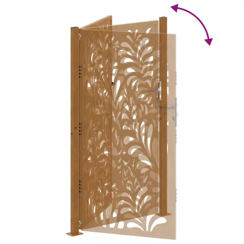  kerti kapu 105x180 cm időjárásálló acél hullámos kivitelben