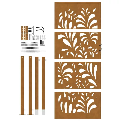  kerti kapu 105x205 cm időjárásálló acél hullámos kivitelben