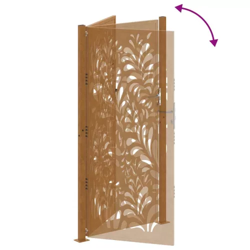  kerti kapu 105x205 cm időjárásálló acél hullámos kivitelben