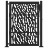  fekete kerti kapu acél mintázattal 100x125 cm