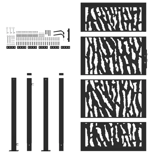  Kerti kapu Fekete 105x180 cm Acél nyomvonalas kivitelben