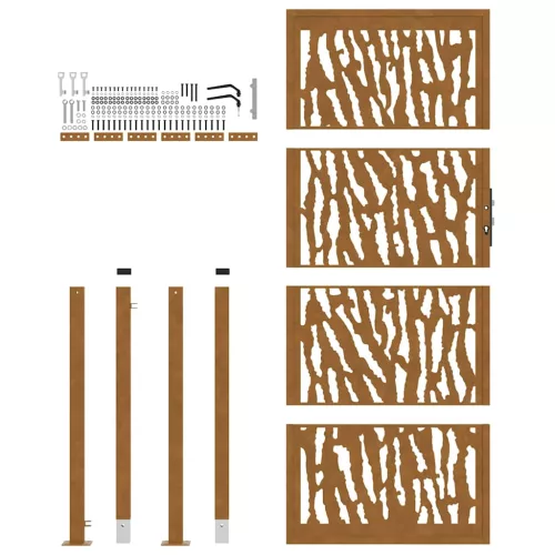  Kerti kapu 105x205 cm időjárásálló acél nyomvonalas kivitelben