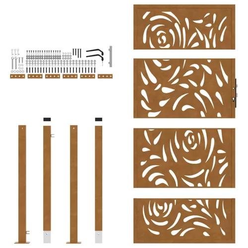  Kerti kapu 105x180 cm Időjárásálló acél lángos Design