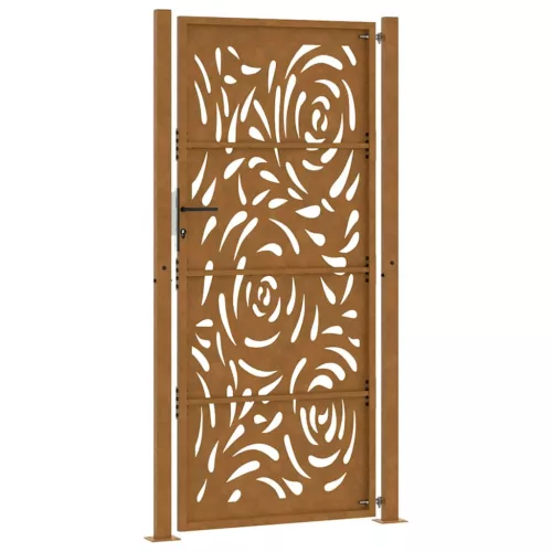  Kerti kapu 105x205 cm Időjárásálló acél lángos design