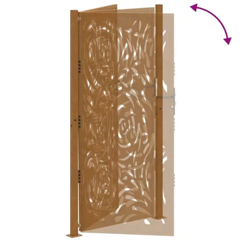  Kerti kapu 105x205 cm Időjárásálló acél lángos design