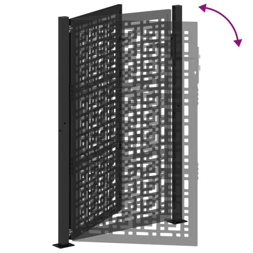  Kerti kapu Fekete 105x155cm Acél Keresztes kialakítású acélkapu