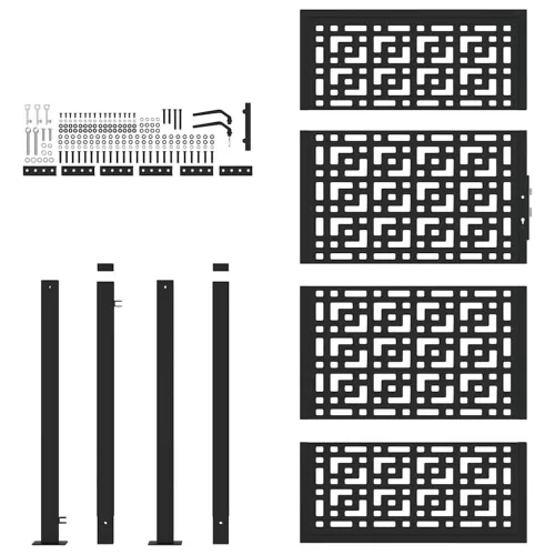  Kerti kapu 105x180 cm Acél kereszt kialakítású acélkereszt