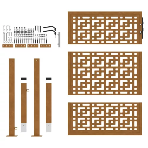  Kerti kapu 105x130 cm időjárásálló acél kereszt kivitelben