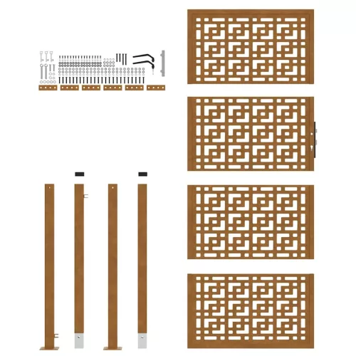  Kerti kapu 105x205 cm időjárásálló acél kereszt kivitelben