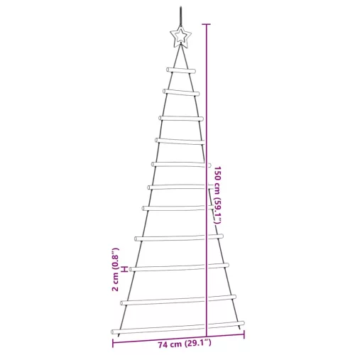  függő karácsonyfa Top Star 74x150 cm-es természetes ággal