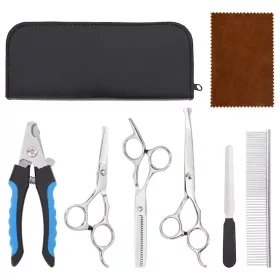    6 részes rozsdamentes acélból kutyakozmetikai ollókészlet