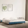  sötétkék bársony ágykeret matrac nélkül 200x220 cm