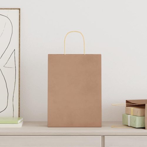  50 db barna papírzacskók fogantyúkkal 26x12x35 cm