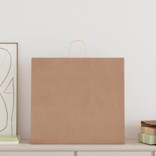  250 db barna papírzacskók fogantyúkkal 54x15x49 cm