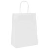  50 db fehér papírzacskók fogantyúkkal 21x11x28 cm