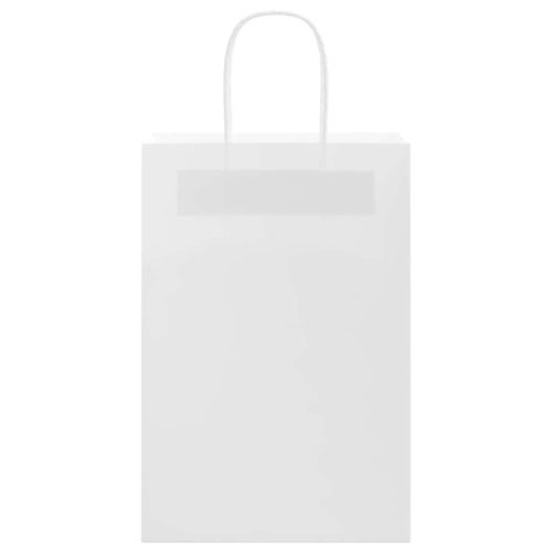  50 db fehér papírzacskók fogantyúkkal 21x11x31 cm