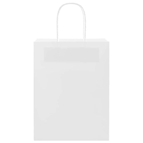  250 db fehér papírzacskók fogantyúkkal 21x11x28 cm
