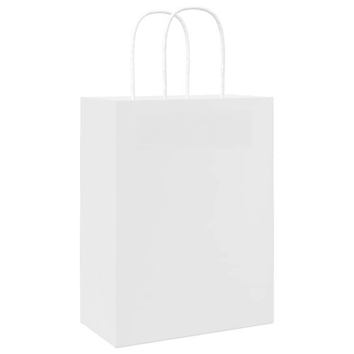  250 db fehér papírzacskók fogantyúkkal 21x11x28 cm