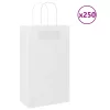  250 db fehér papírzacskók fogantyúkkal 21x11x36 cm