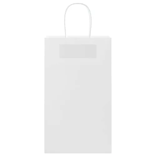  250 db fehér papírzacskók fogantyúkkal 21x11x36 cm