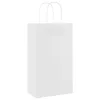  250 db fehér papírzacskók fogantyúkkal 21x11x36 cm