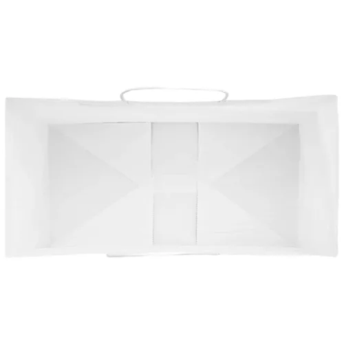  250 db fehér papírzacskók fogantyúkkal 21x11x36 cm