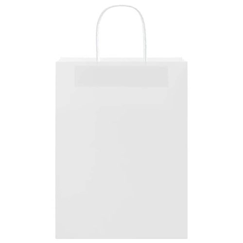  250 db fehér papírzacskók fogantyúkkal 26x12x35 cm