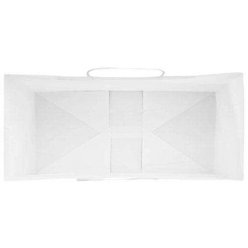  250 db fehér papírzacskók fogantyúkkal 26x12x35 cm