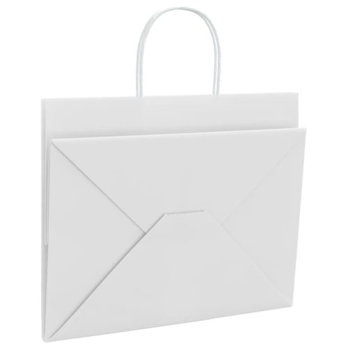 250 db fehér papírzacskók fogantyúkkal 32x22x24 cm
