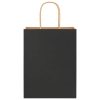  250 db fekete papírzacskók fogantyúkkal 21x11x28 cm